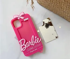 Case Barbie 3D Animation Cute Pink Phone with Make up Mirror iPhone 12 Pro Max thumbnail 4