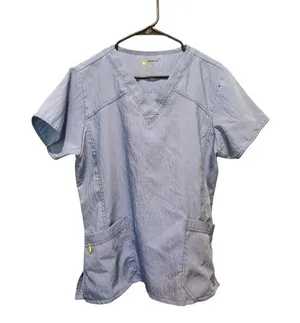 Wink Four Stretch 4 Light Blue Scrub Top Size L thumbnail 1