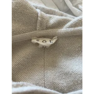 POL Oversized V-Neck Hoodie Womens Size M Oatmeal Heathered Boho Raw Hem Fleece thumbnail 5