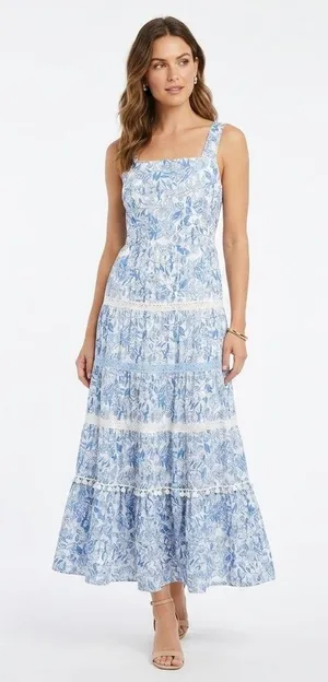 Crown & Ivy Printed Maxi Dress Size Small thumbnail 1
