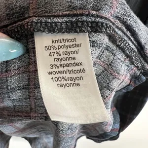 Maurices Womens XXL Black Ribbed‎ Plaid Mixed Media Babydoll Top NWT Grunge thumbnail 6