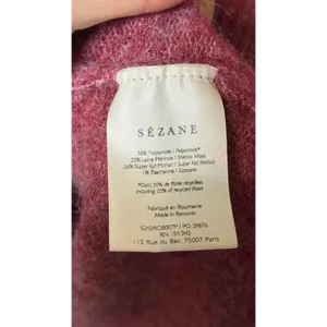 Sezane Enola sweater dress in rosewood balloon sleeves sz S thumbnail 4