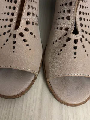 Lucky Brand Taupe Peep-Toe Block ankle booties size 10 thumbnail 3