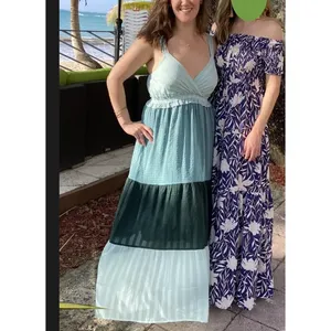 Slate & Willow Green Tiered Ruffle Maxi Dress MEDIUM Cottage Sundress Party $150 thumbnail 5