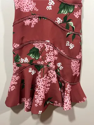 KEEPSAKE the Label Maroon Floral Halter Midi Dress Size XS thumbnail 3