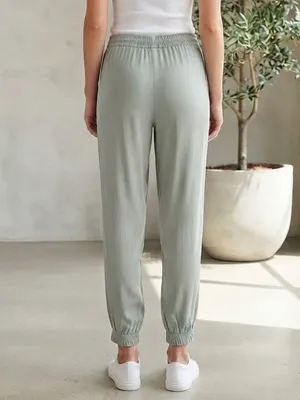 CLOTH & STONE Anthropologie Drawstring Joggers M Sage $88 Retail EUC thumbnail 6