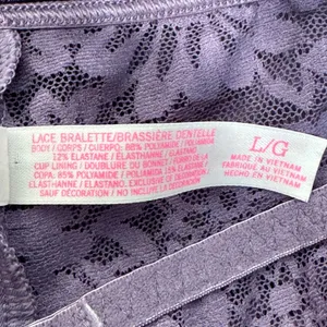 Victoria’s Secret PINK Large Lace Bralette Lace-Up Convertible Adjustable Purple thumbnail 5