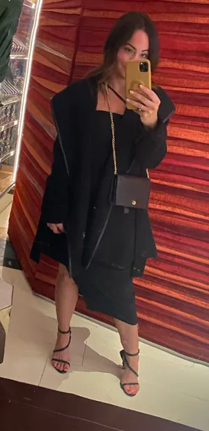 Abercrombie Black ruched dress thumbnail 1