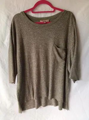 Philosophy L OverSized Feel Olive Top thumbnail 1