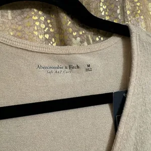 Abercrombie & Fitch Soft Cozy Tie Front Cream Long Sleeve Bodysuit M NWT thumbnail 3