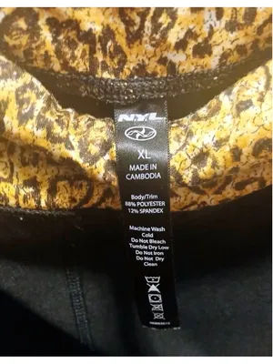 NWL Black Leopard Print Cropped Active Leggings Women’s XL thumbnail 4