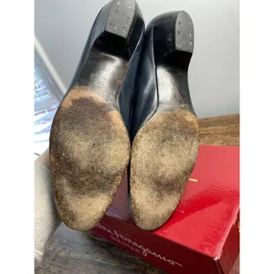 Salvatore Ferragamo Vintage navy heels women's size‎ 7S thumbnail 7
