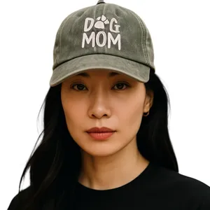DOG MOM GREEN COTTON BASEBALL CAP HAT thumbnail 2