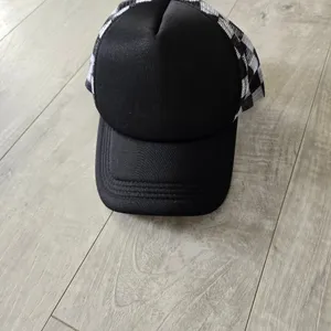 Black and White Checkered Trucker Hat thumbnail 4