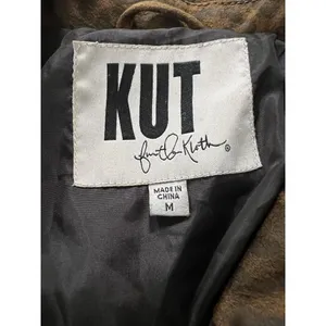 Kut From The Kloth Women Faux Suede Size‎ Medium Zip Jacket Leopard Print Preppy thumbnail 3