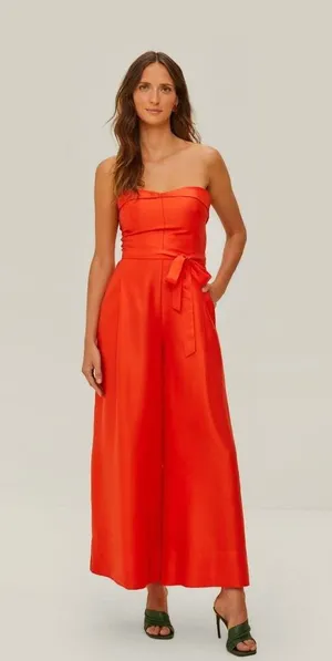 NWOT Farm Rio Wide-Leg Jumpsuit With shoulder strap Removable Shoulder Strap S thumbnail 1