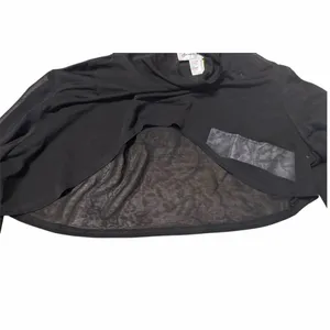 Joseph Ribkoff Black Sheer Cropped Long Sleeve Top | Size 8 thumbnail 2