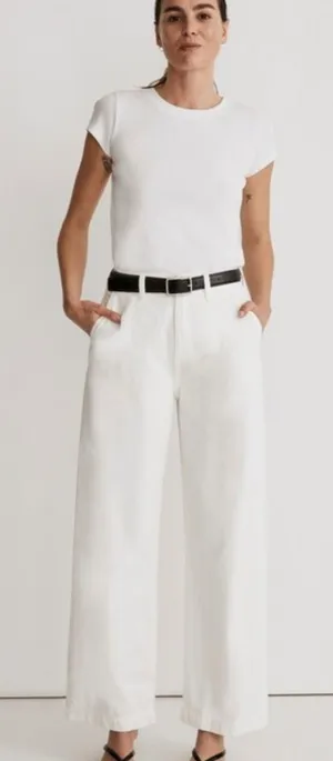 Madewell The Harlow Wide-Leg Jean Baggy Straight in Tile White- Size 23 thumbnail 1