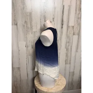 Xhilaration Blue White Ombre Lace Trim Tank Top – Size Medium thumbnail 5
