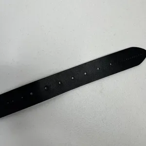 Olga Santini Women's Size L Leather Belt Black DOUBLE‎ OO Buckle Silver Toned thumbnail 8