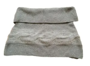 White House black market gray knit wool rabbit hair neck warmer women’s shawl thumbnail 1