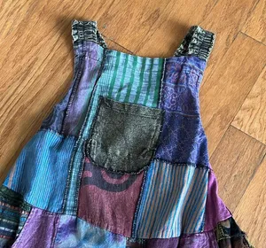 Boho Patchwork /One of a kind Romper Blue thumbnail 3
