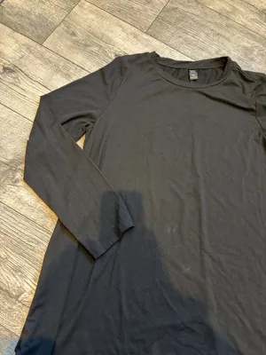 Emery Rose XXL 2X Long Sleeve Womens Plain Solid Black Blouse Crew Neck thumbnail 4