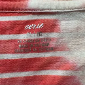 Aerie Multicolored Stripe Cropped Short Sleeve Shirt Women’s XL thumbnail 2