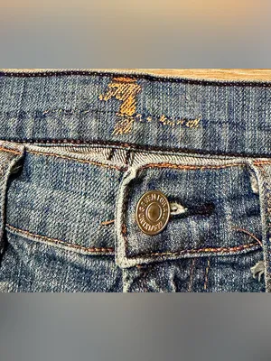 7 For All Mankind Medium Wash Flare Jeans 26 Stretch Denim Y2K USA thumbnail 4