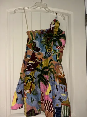 Farm Rio Multicolor Tropical Painting Mini Dress thumbnail 2