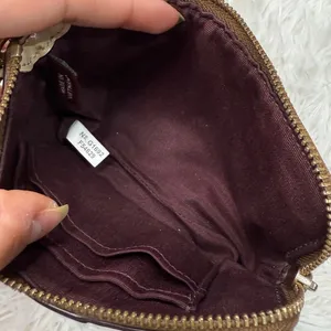 COACH Brown Gold Signature Coat Canvas Wristlet thumbnail 5