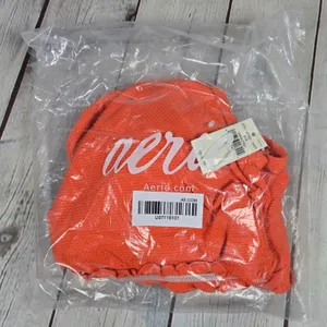 Aerie Orange Textured Lettuce‎ Hem Scoop Bikini Swim Top Crop Bra L thumbnail 10