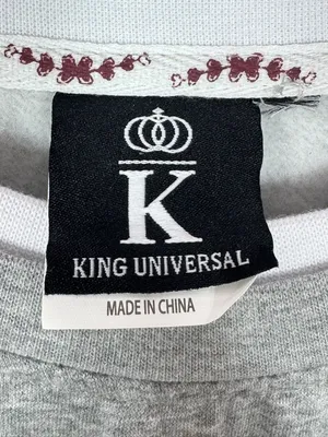 Vintage King Universal Cottagecore Floral‎ Heart Embroidered Sweatshirt Grey 2XL thumbnail 8