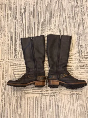 UGG women's US size 8 Black leather knee-high Sherling boots S/N 5509 MSRP $299. thumbnail 4