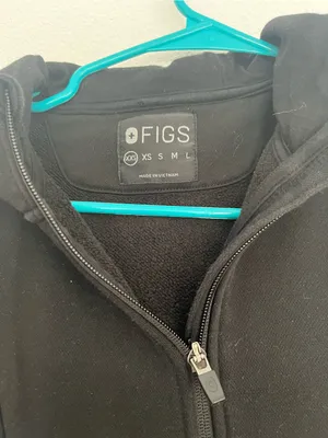 FIGS On-Shift Full Zip Hoodie Fleece Jacket Black Nurse Doctor Clinic Athleisure thumbnail 3