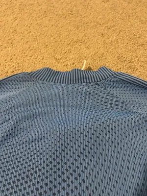 Lululemon Athletica Blue Patterned Half-Zip Top thumbnail 7