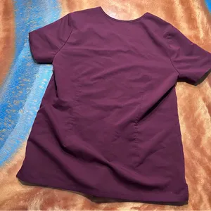 Figs Casma 3 pocket v neck scrub top small burgundy thumbnail 5