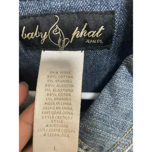 VTG BABY PHAT 00s Y2K McBling Streetwear Denim Jacket SZ L thumbnail 2