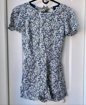 Abercrombie & Fitch Floral Print Open-Back Romper, Size XXS, NWT thumbnail 5