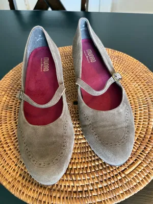 Munro American Womens 14 M Taupe Suede Mary Jane Brogue Block Heel‎ Pumps Shoes thumbnail 1