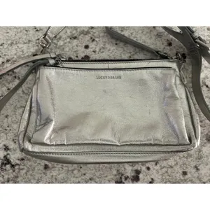 Lucky brand silver leather crossbody bag thumbnail 2