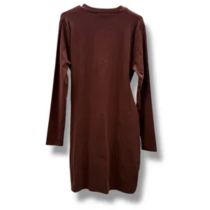 Showpo Marleen Wrap‎ Front Long Sleeve Bodycon Mini Dress in Dark Oak Sz 16 NEW thumbnail 5