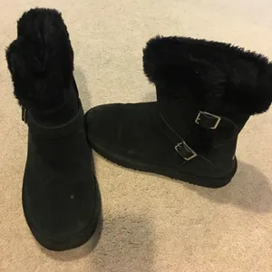 Lamo Black Suede & Leather Buckle Winter Boots thumbnail 1