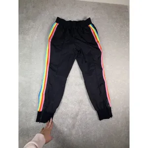 fabletics carol woven pants black rainbow stripe joggers L thumbnail 2