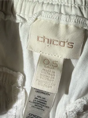 Chico’s White Linen Blend Cargo Utility Pants Size 0.5 / Approx. US 6 thumbnail 7
