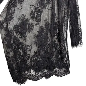Black Floral Sheer Lace Mini Dress Coverup S Resort Witchy Whimsigoth Romantic‎ thumbnail 15
