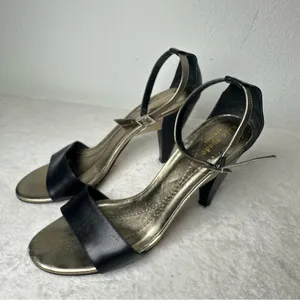 Kate Spade Classic Black and Gold Strappy Heels Size 8 thumbnail 2