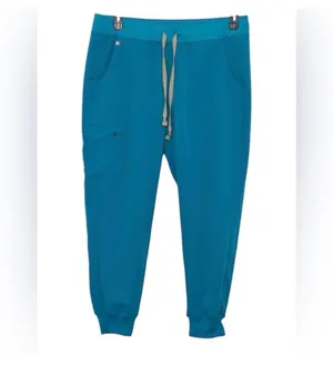 FIGS Technical Collection Teal Scrub Set | Top (M) + Jogger Pants (L/P) thumbnail 3