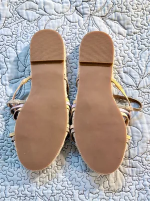 MADEWELL Kathryn Colorful Strappy Leather Espadrille Slide Sandals Pastel~7.5💛 thumbnail 7