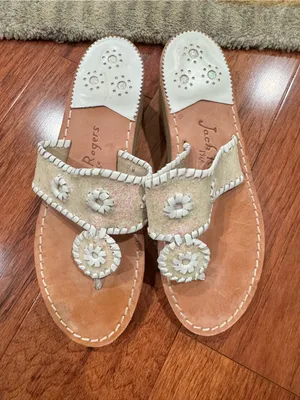 Jack Rogers gold glitter wedges NWOT Size 8.5 thumbnail 1
